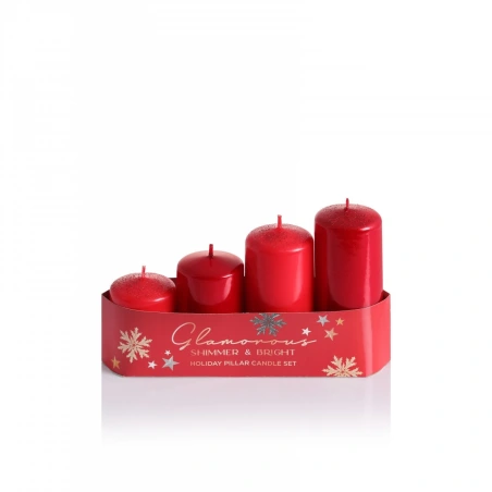 Candle Set – 40×55 / 70 / 85 / 100 mm, red