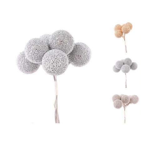 Balls (2.5×2.5 cm) on Stem, 11 cm, 1 Bundle – 6 pcs