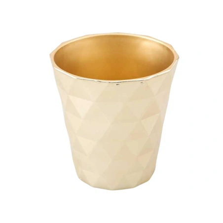 Plastikinis vazonas, 16×10,5×16,5, auksinės spalvos