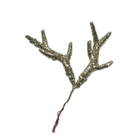Decorative glossy twig – antlers, 14 cm