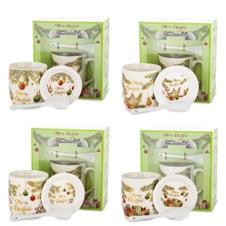 Cup, 330 ml, with Saucer, 1.5×9.5×9.5 cm, and Spoon