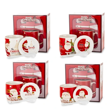 Puodelis, 330 ml, su lėkštute, 1,5×9,5×9,5 cm ir šaukštu