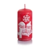 Candle “Owls in Winter”, 5×10 cm, Red Color