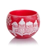 Tealight Candle Ball-Shaped (Ø 12 cm) in Holder Decorated with Owls