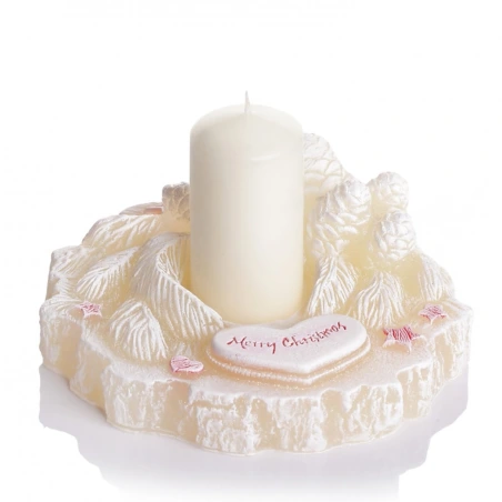 Candle (4×7 cm) in Christmas Holder Ø 14 cm