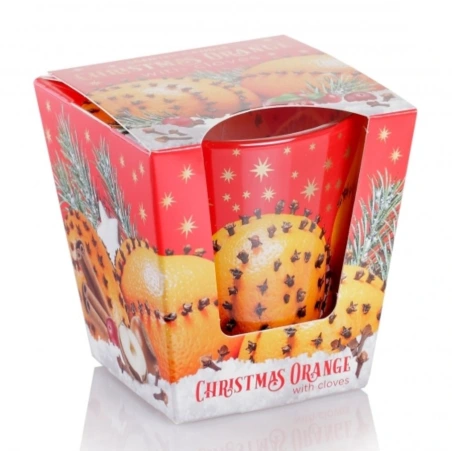 Kvapni žvakė "Kalėdinis apelsinas" (apelsinas ir gvazdikėlis) stikliniame inde,  115 g