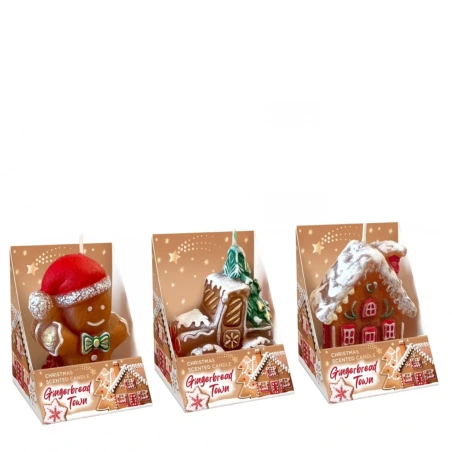 Kvapni žvakė „Gingerbread Town“, įvairios figūrėlės, 75 mm