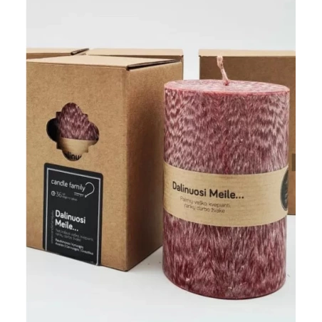 Palmu vaska svece ar vēlējumu “ES DALOS MĪLE,,,”, 10 cm, degšanas laiks - 36 stundas