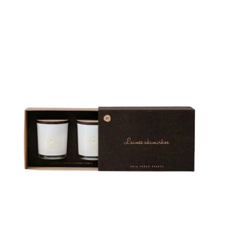 Dviejų sojų vaško žvakių rinkinys Candle Family „Laimės akimirkos“