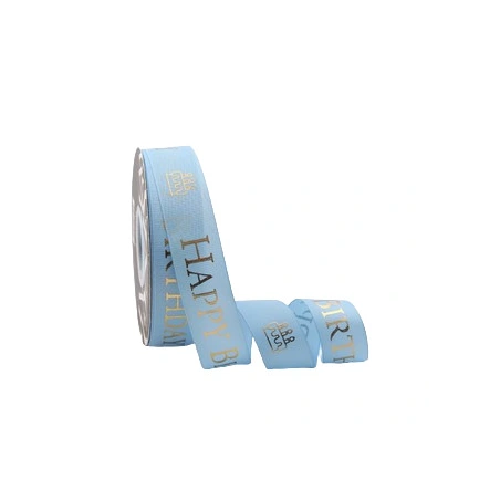 "Happy Birthday" Ribbon, 2.5 cm × 33 y (~30 m), Blue Color