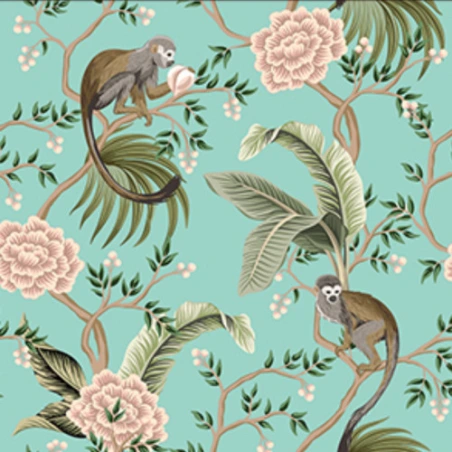 Wrapping Paper, Double-Sided (One Side Multicolored, The Other Blue-Green), 53×53 cm, 1 Pack - 10 Sheets