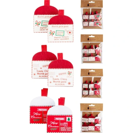 Wooden Envelope Clip, 1 Set - 6 Pcs