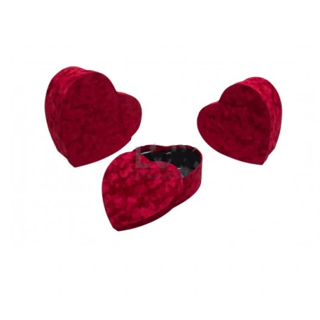 Boxes, heart-shaped, 1 set – 3 pcs, red colour