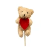 Teddy Bear (10 cm) with Heart on 45 cm Stem