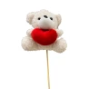 Teddy Bear (11×11 cm) with Heart on 45 cm Stem