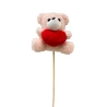 Teddy Bear (11×11 cm) with Heart on 45 cm Stem