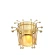 Metal Candle Holder (13×18 cm) with Acrylic Inner Globe (9.5×9.5 cm), Gold Color