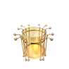Metal Candle Holder (13×18 cm) with Acrylic Inner Globe (9.5×9.5 cm), Gold Color