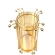 Metal Candle Holder (18.5×23.5 cm) with Acrylic Inner Globe (9.5×19.5 cm), Gold Color