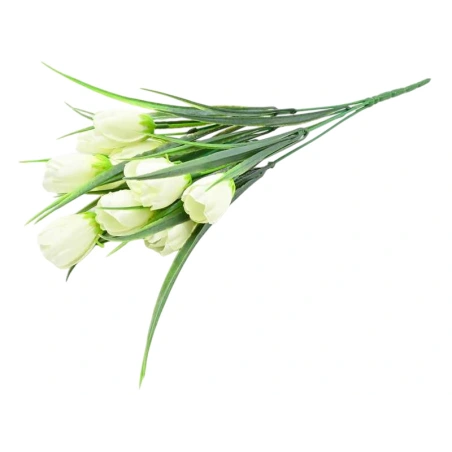 Artificial Tulip Bouquet, H-34 cm, White