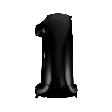 Foil Balloon “Number 1”, 92 cm, Black Color