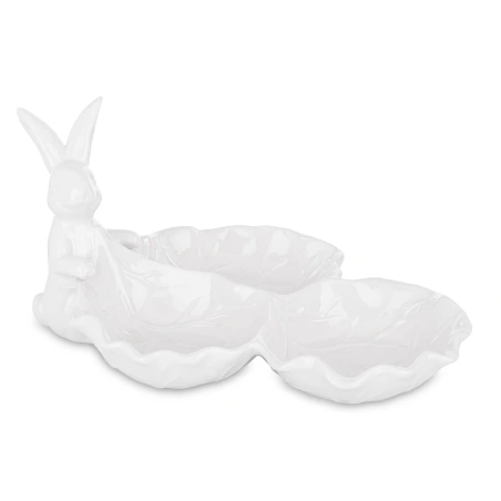 Bunny with Bowls, 14.5×20×21.5 cm