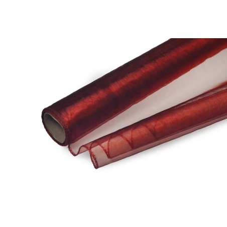 Organza, 40 cm × 9 y (8,20 m), burgundijos raudonos spalvos