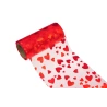 Organza  With Hearts, 12 cm × 9 y (8.2 m)