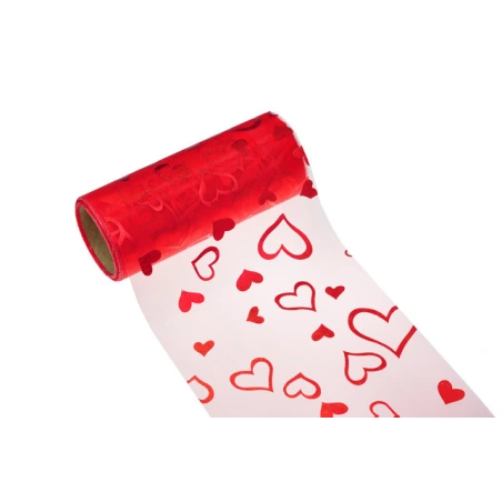 Organza With Hearts, 12 cm × 9 y (8.2 m)