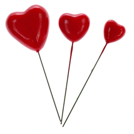 Hearts, 1.5–3.5 cm, with Pin, 1 pack – 20 pcs