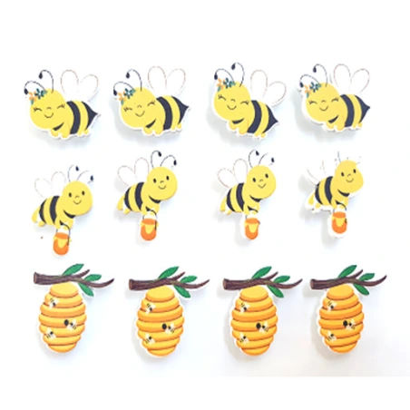 Priklijuojamos dekoracijos „Bitės“, 4 cm, 1 pak. - 12 vnt.