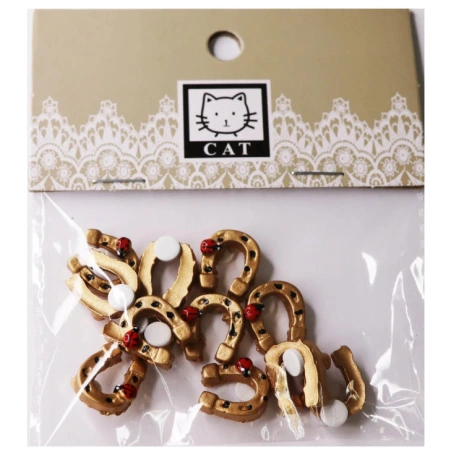 Stick-On Decoration “Horseshoe with Ladybug”, 1.5×1.5 cm, 1 pack – 12 pcs