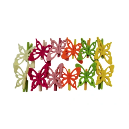 Drugelīši uz matu sprādzes, 3.4×2.8 cm, 1 iep. – 12 gab.