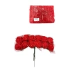 Foam 10 Roses (10×4 cm) Bouquets, Red Color, 1 Pack - 12 pcs