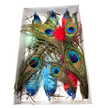 Decoration – Peacock on Clip, 16×3 cm, 1 pack – 6 pcs.