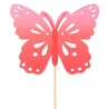 Butterfly, 8 cm on a 50 cm Stick, Red Color