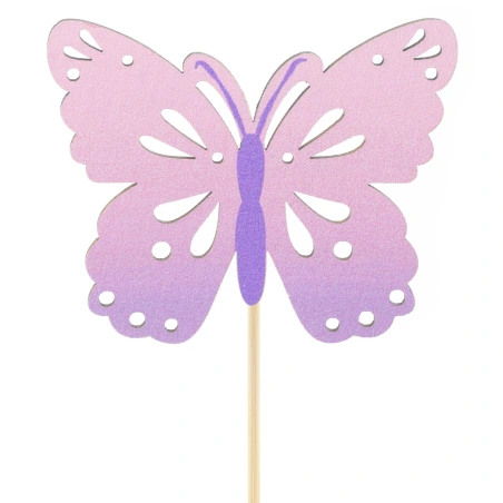 Butterfly, 8 cm on a 50 cm Stick, Purple Color