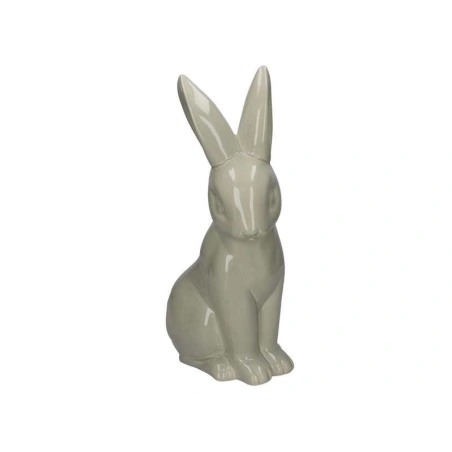 Ceramic Bunny, 20×12.5×40 cm, Grey-Green Color