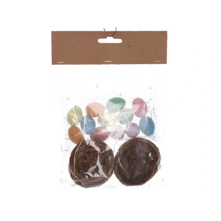 Egg and Nest Set (4 Nests, 12 Eggs)