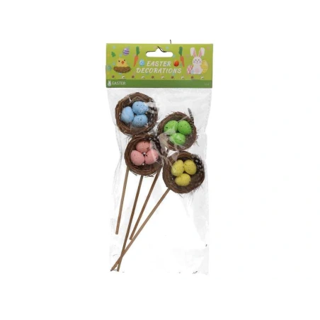Eggs in Nest on Stick, 1 Pack – 4 Pieces