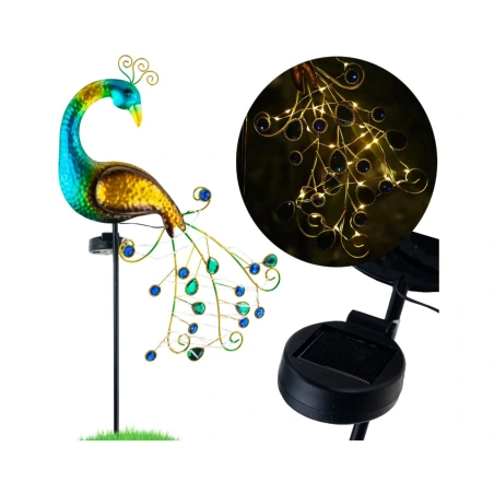 Peacock Solar Lamp, 32×43×111 cm, 40 LED