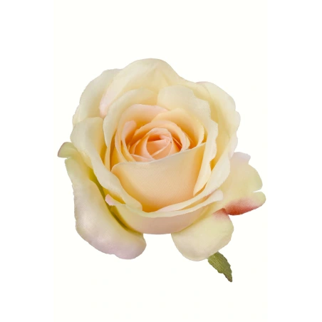 Mākslīgās rozes zieds, Ø 8 cm, krēmkrāsas, 1 iepakojums – 12 gab.