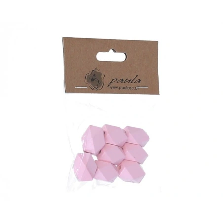 Decorative Wooden Beads, 1.5×2 cm, Pink Color, 1 Pack - 8 pcs.