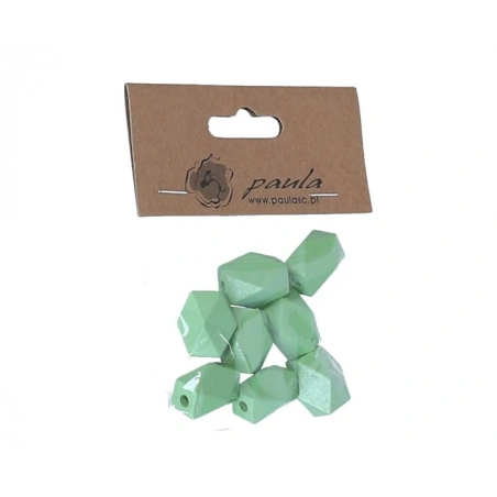 Decorative Wooden Beads, 1.5×2 cm, Green Color, 1 Pack - 8 pcs.