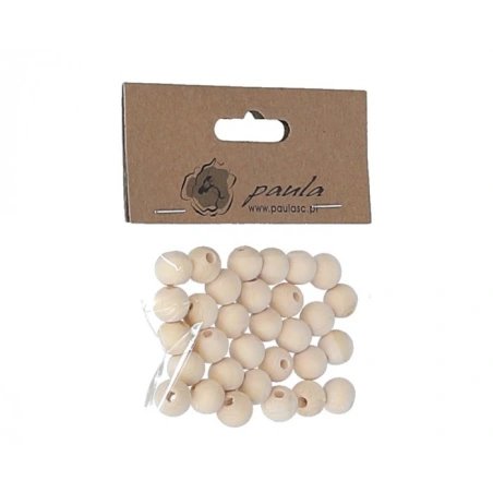 Decorative Wooden Beads, 1 cm, Natural Color