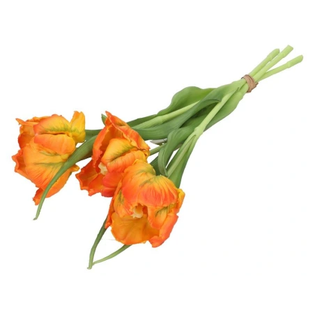 Mākslīgie lateksa tulpes, 45 cm, oranžā krāsā, 1 pušķis - 3 gab.