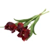 Artificial Latex Tulips, 45 cm, Dark Red Color, 1 Bouquet - 3 pcs.