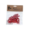 Red Wooden Clips, 2.5 cm