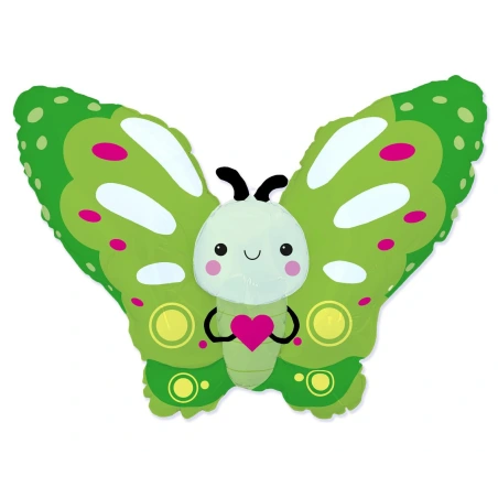 Foil Balloon "Butterfly", 24", Green Color