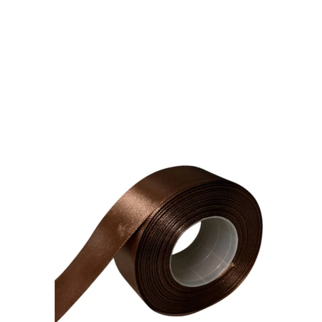Single-sided satin ribbon, dark brown